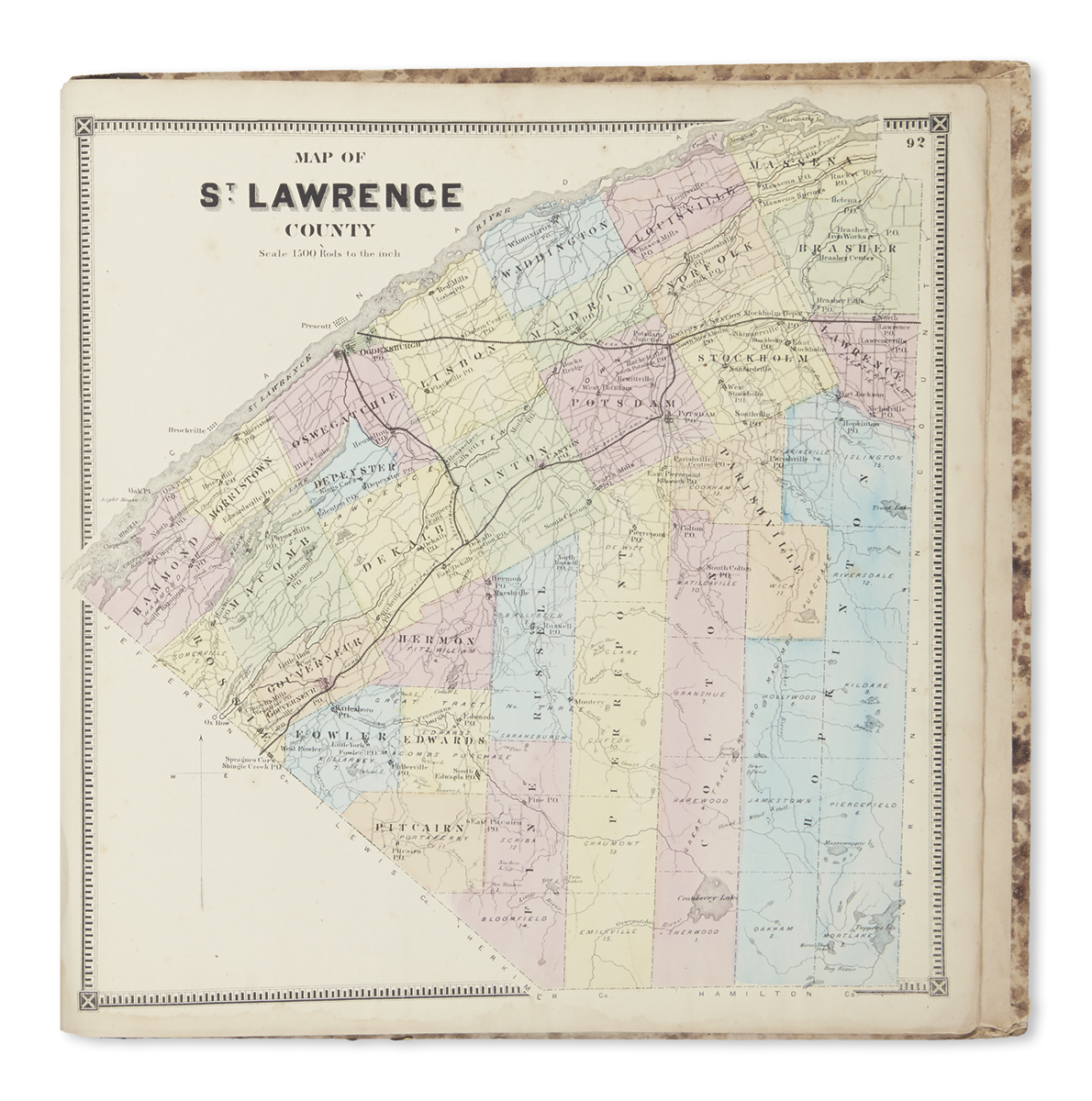 (NEW YORK -- UPSTATE.) Beers, S.N. & D.G. New Topographical Atlas of St. Lawrence Co., New York.